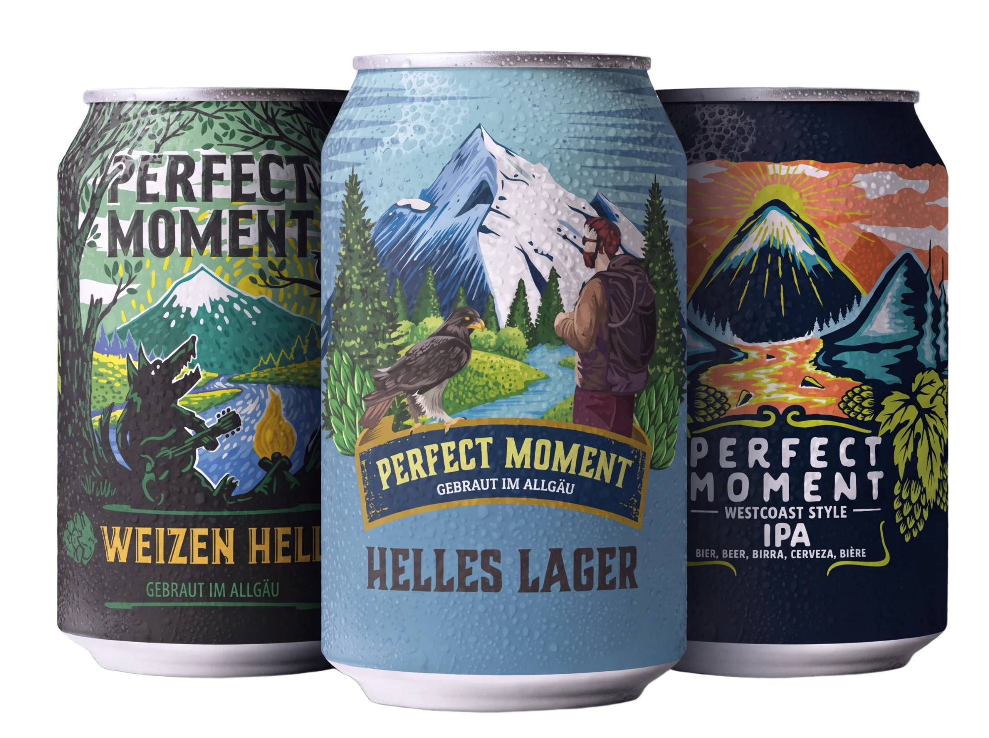Weizen Hell, Helles Lager und IPA Dosen
